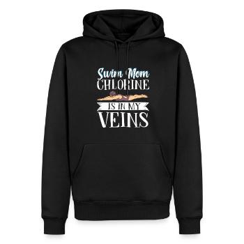 Swim Mom Chlorine Is in My Veins Mutter Schwimmen - Männer Premium Bio Hoodie - Schwarz - Vorne - Nico (187cm)