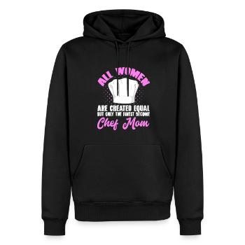 Chef Maman Toutes les femmes sont créées Mère égale Cuisinier M - Sweat à capuche Premium bio Homme - noir - Devant - Nico (187cm)