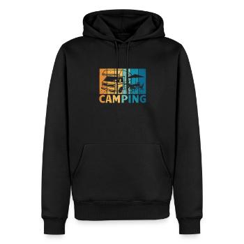 Camper Geschenkidee Camping - Männer Premium Bio Hoodie - Schwarz - Vorne - Nico (187cm)