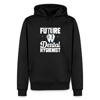 Futur étudiant en hygiénisme dentaire dentiste - Sweat à capuche Premium bio Homme - noir - Devant - Nico (187cm)