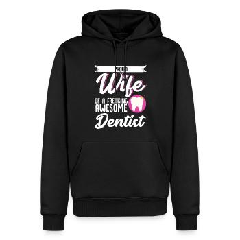 Dentiste Épouse Mari Hygiéniste dentaire Couple Val - Sweat à capuche Premium bio Homme - noir - Devant - Nico (187cm)