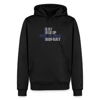 Bicycle Accessories Cyclist Motif - Men’s Premium Organic Hoodie - black - Front - Nico (187cm)