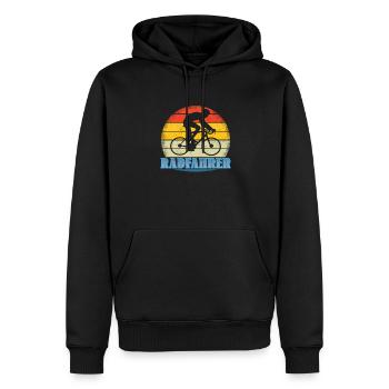 Bicycle Accessories Cyclist Motif - Men’s Premium Organic Hoodie - black - Front - Nico (187cm)