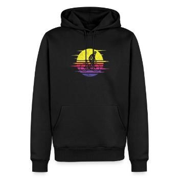 Bicycle Accessories Cyclist Motif - Men’s Premium Organic Hoodie - black - Front - Nico (187cm)