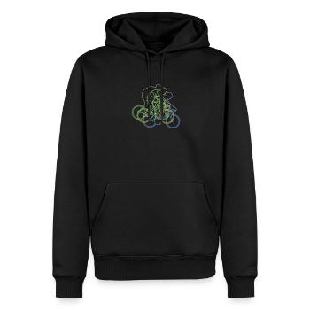 Bicycle Accessories Cyclist Motif - Men’s Premium Organic Hoodie - black - Front - Nico (187cm)