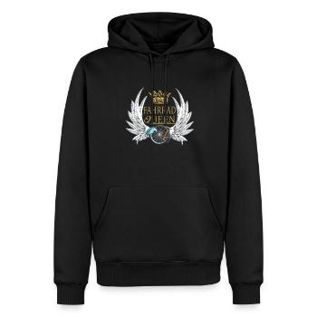 Fahrrad Zubehör Radfahrer Motiv - Männer Premium Bio Hoodie - Schwarz - Vorne - Nico (187cm)