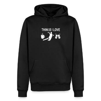 Accessoires de handball motif handball - Sweat à capuche Premium bio Homme - noir - Devant - Nico (187cm)