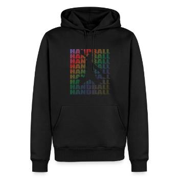 Accessoires de handball motif handball - Sweat à capuche Premium bio Homme - noir - Devant - Nico (187cm)