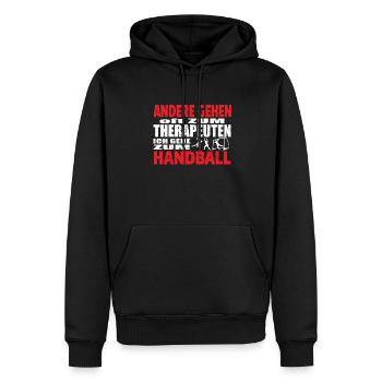 Handball Zubehör handballer Motiv - Männer Premium Bio Hoodie - Schwarz - Vorne - Nico (187cm)