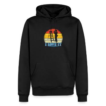 Artisans d’idées cadeaux DIY - Sweat à capuche Premium bio Homme - noir - Devant - Nico (187cm)