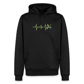 Artisans d’idées cadeaux DIY - Sweat à capuche Premium bio Homme - noir - Devant - Nico (187cm)