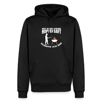 Grillen und Camper Geschenkidee - Männer Premium Bio Hoodie - Schwarz - Vorne - Nico (187cm)