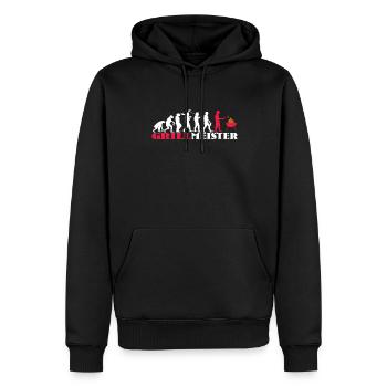Grillen und Camper Geschenkidee - Männer Premium Bio Hoodie - Schwarz - Vorne - Nico (187cm)