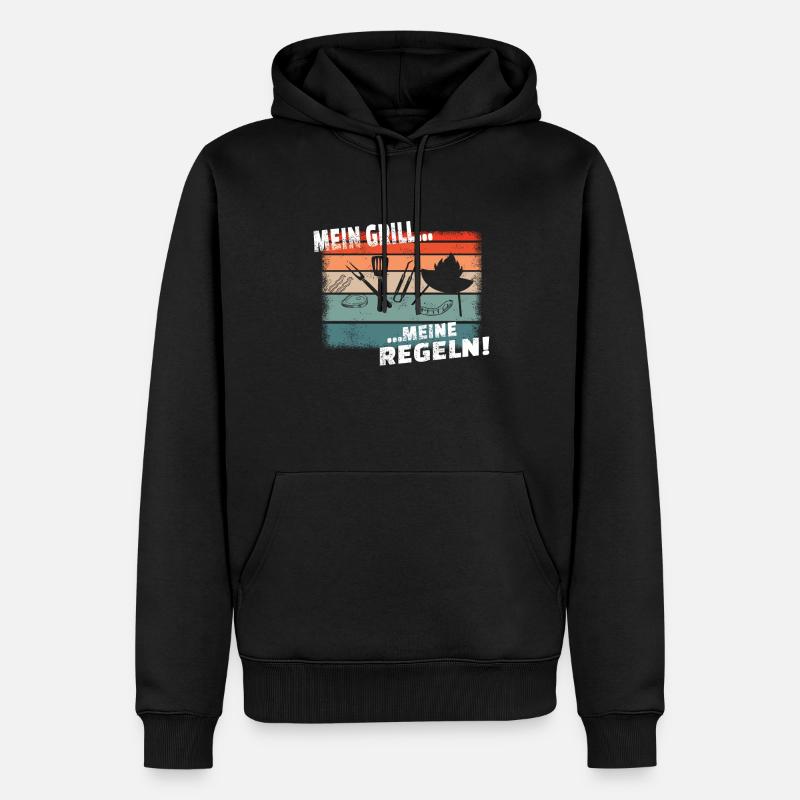 Grillen und Camper Geschenkidee - Männer Premium Bio Hoodie - Schwarz