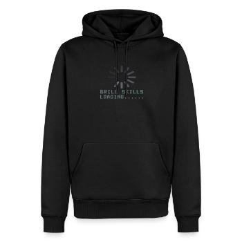 Idée de barbecue et de cadeau de camping-car - Sweat à capuche Premium bio Homme - noir - Devant - Nico (187cm)