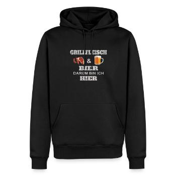 Grillen und Camper Geschenkidee - Männer Premium Bio Hoodie - Schwarz - Vorne - Nico (187cm)