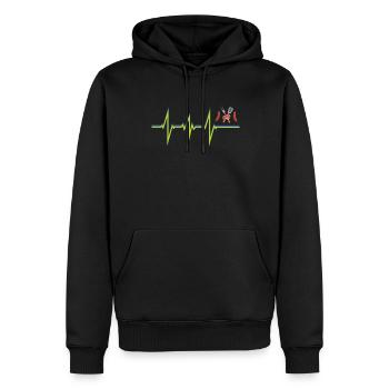 Idée de barbecue et de cadeau de camping-car - Sweat à capuche Premium bio Homme - noir - Devant - Nico (187cm)