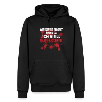 Grillen und Camper Geschenkidee - Männer Premium Bio Hoodie - Schwarz - Vorne - Nico (187cm)
