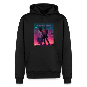 kizomba Night Dance - Sweat à capuche Premium bio Homme - noir - Devant - Nico (187cm)