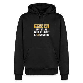 Geocaching Geocacher Können Anfangen, Über - Männer Premium Bio Hoodie - Schwarz - Vorne - Nico (187cm)
