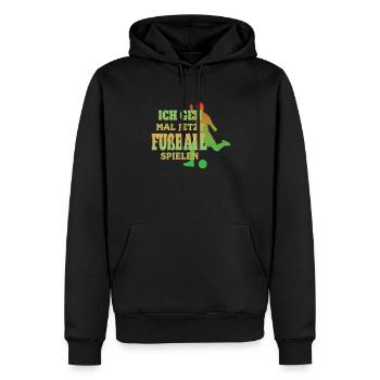 Fußballzubehör Geschenkidee Fußballfan - Männer Premium Bio Hoodie - Schwarz - Vorne - Nico (187cm)
