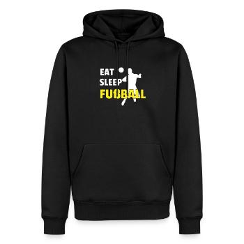 Fußballzubehör Geschenkidee Fußballfan - Männer Premium Bio Hoodie - Schwarz - Vorne - Nico (187cm)