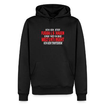 Fußballzubehör Geschenkidee Fußballfan - Männer Premium Bio Hoodie - Schwarz - Vorne - Nico (187cm)