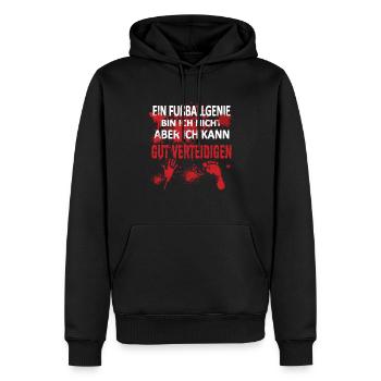 Fußballzubehör Geschenkidee Fußballfan - Männer Premium Bio Hoodie - Schwarz - Vorne - Nico (187cm)