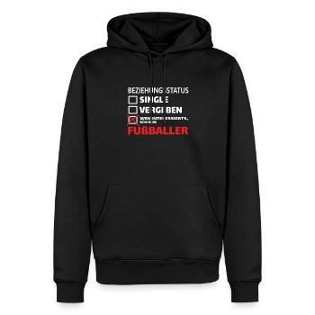 Fußballzubehör Geschenkidee Fußballfan - Männer Premium Bio Hoodie - Schwarz - Vorne - Nico (187cm)