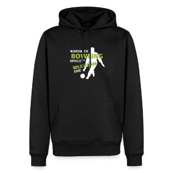Bowling Zubehör mit Bowling Motiv - Männer Premium Bio Hoodie - Schwarz - Vorne - Nico (187cm)