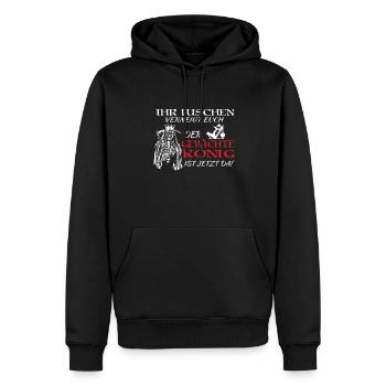 Fitnesszubehör für Sportler - Männer Premium Bio Hoodie - Schwarz - Vorne - Nico (187cm)
