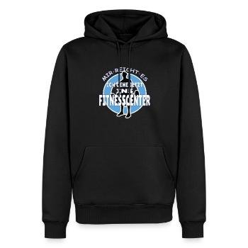 Fitnesszubehör für Sportler - Männer Premium Bio Hoodie - Schwarz - Vorne - Nico (187cm)
