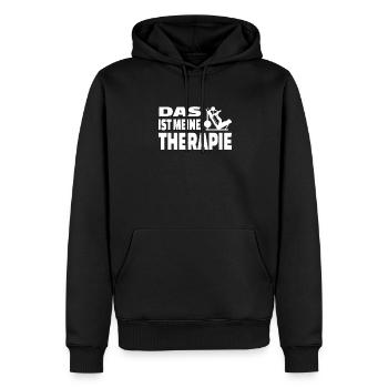 Fitnesszubehör für Sportler - Männer Premium Bio Hoodie - Schwarz - Vorne - Nico (187cm)