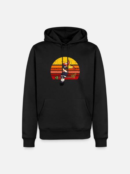 Hornbill Retro 2 - Men’s Premium Organic Hoodie - black