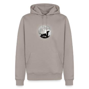 Chien teckel Propriétaire de chien Gechenkidee - Sweat à capuche Premium bio Homme - taupe - Devant - Nico (187cm)