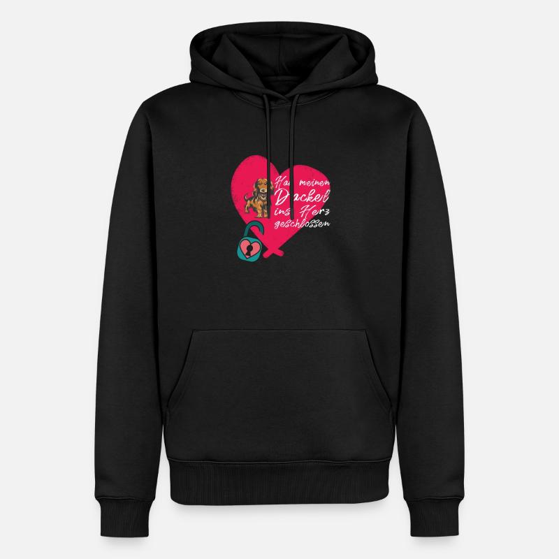 Hund Dackel Hundebesitzer Geschenkidee - Männer Premium Bio Hoodie - Schwarz