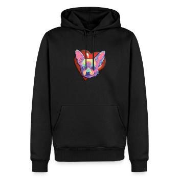 Chien Chihuahua Propriétaire de chien Gechenkidee - Sweat à capuche Premium bio Homme - noir - Devant - Nico (187cm)
