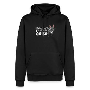 Hund Bulldogge Hundebesitzer Gechenkidee - Männer Premium Bio Hoodie - Schwarz - Vorne - Nico (187cm)