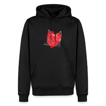 Cat Friend, Cadeau d’accessoires pour chat - Sweat à capuche Premium bio Homme - noir - Devant - Nico (187cm)