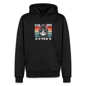 Amoureux des chats, cadeau accessoire chat - Sweat à capuche Premium bio Homme - noir - Devant - Nico (187cm)