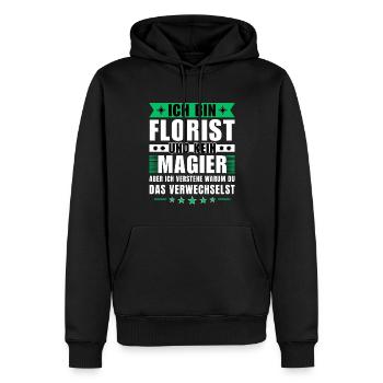 Ich bin Florist und kein Magier - Männer Premium Bio Hoodie - Schwarz - Vorne - Nico (187cm)
