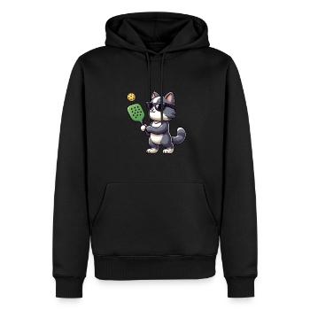 Pickleball Player Cat Lovers Funny - Men’s Premium Organic Hoodie - black - Front - Nico (187cm)
