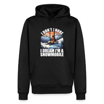 I don't snore i dream i'm a snowmobile - Sweat à capuche Premium bio Homme - noir - Devant - Nico (187cm)