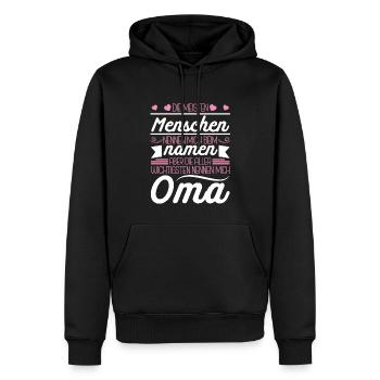 Oma Großmutter Spruch Muttertag Geschenk Beste Oma - Männer Premium Bio Hoodie - Schwarz - Vorne - Nico (187cm)