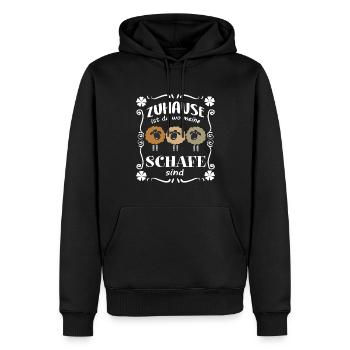 Zuhause wo meine Schafe sind - Männer Premium Bio Hoodie - Schwarz - Vorne - Nico (187cm)