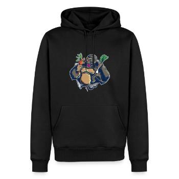 Vegan Muscle Pack Nutrition Végétalien Gorille Gesun - Sweat à capuche Premium bio Homme - noir - Devant - Nico (187cm)