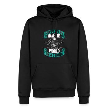 Bauchredner und Marionetten - Männer Premium Bio Hoodie - Schwarz - Vorne - Nico (187cm)