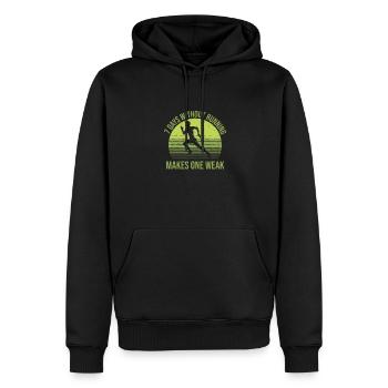 7 Days Without Running Makes One Weak, Läufer - Männer Premium Bio Hoodie - Schwarz - Vorne - Nico (187cm)