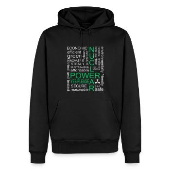 Atomkraft, Ja bitte, Kernenergie - Männer Premium Bio Hoodie - Schwarz - Vorne - Nico (187cm)