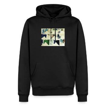 Yak Résumé - Sweat à capuche Premium bio Homme - noir - Devant - Nico (187cm)